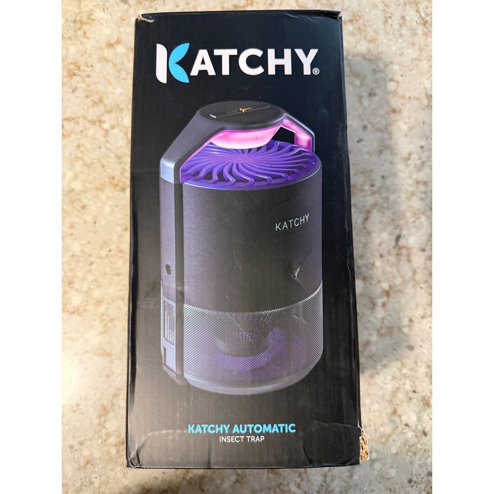 Katchy Automatic Indoor Insect Trap UV Light Fan Sticky Glue Board Black New